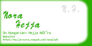 nora hejja business card